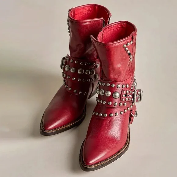 $628!FREE PEOPLE We The Free Axel Boots Chili Pepper Florence SZ 9 SOLD OUT NWOB - Picture 2 of 12